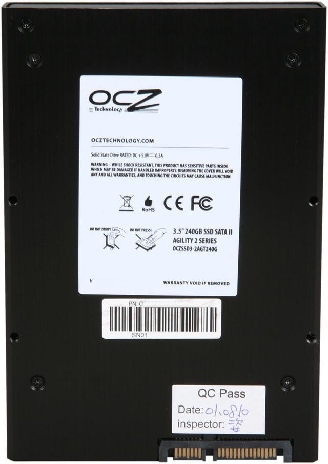Alt view image 5 of 6 - OCZ Agility 2 3.5" 240GB SATA II MLC Internal Solid State Drive (SSD) OCZSSD3-2AGT240G
