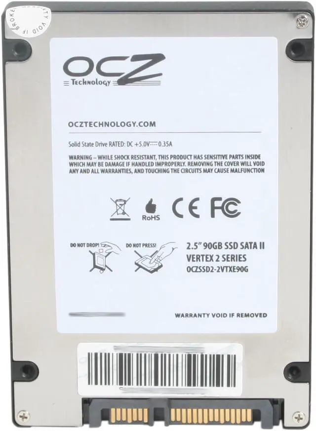 Alt view image 4 of 5 - OCZ Vertex 2 2.5" 90GB SATA II MLC Internal Solid State Drive (SSD) OCZSSD2-2VTXE90G