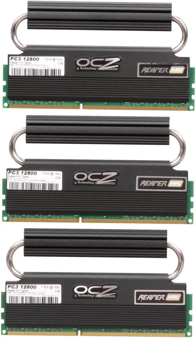 Alt view image 2 of 4 - OCZ Reaper HPC R2 6GB (3 x 2GB) DDR3 1600 (PC3 12800) Desktop Memory Model OCZ3RPR1600R2LV6GK