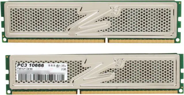 Alt view image 2 of 2 - OCZ Platinum 4GB (2 x 2GB) DDR3L 1333 (PC3L 10600) Desktop Memory Model OCZ3P1333C8ELV4GK