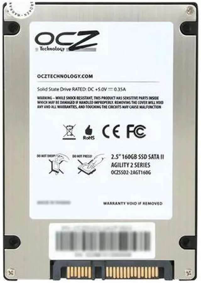Alt view image 4 of 4 - OCZ Agility 2 2.5" 160GB SATA II MLC Internal Solid State Drive (SSD) OCZSSD2-2AGT160G