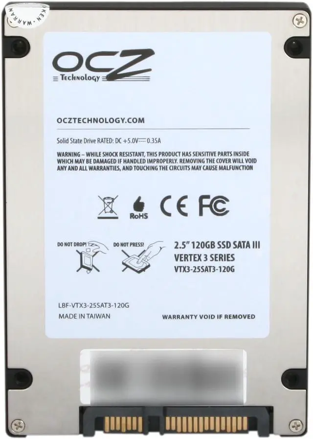 Alt view image 5 of 6 - OCZ Vertex 3 2.5" 120GB SATA III MLC Internal Solid State Drive (SSD) VTX3-25SAT3-120G