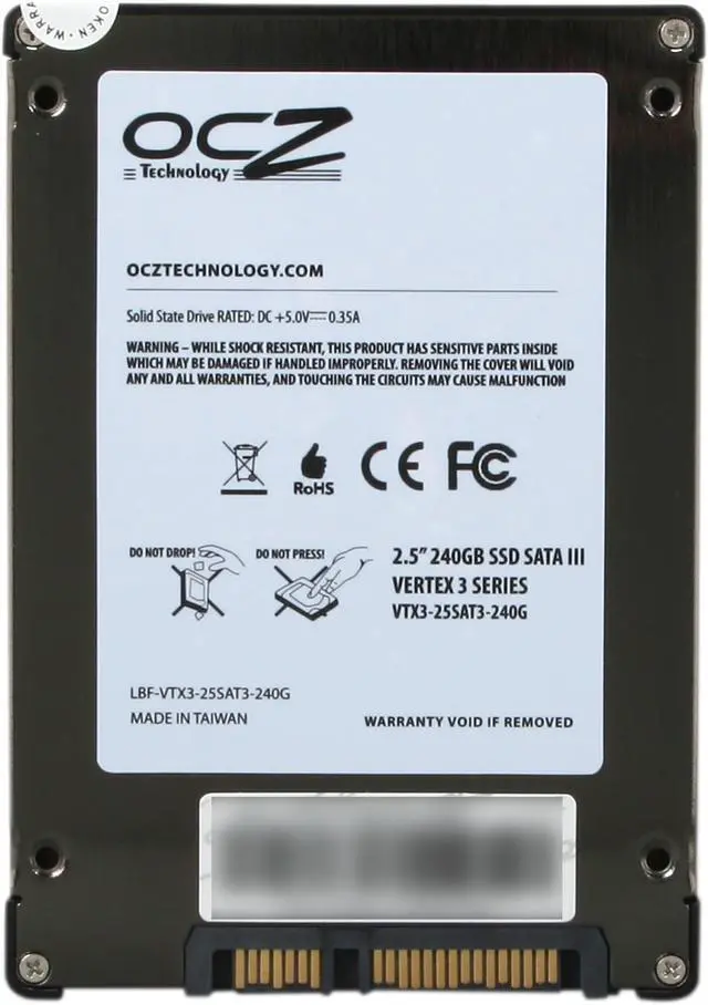 Alt view image 5 of 6 - OCZ Vertex 3 2.5" 240GB SATA III MLC Internal Solid State Drive (SSD) VTX3-25SAT3-240G
