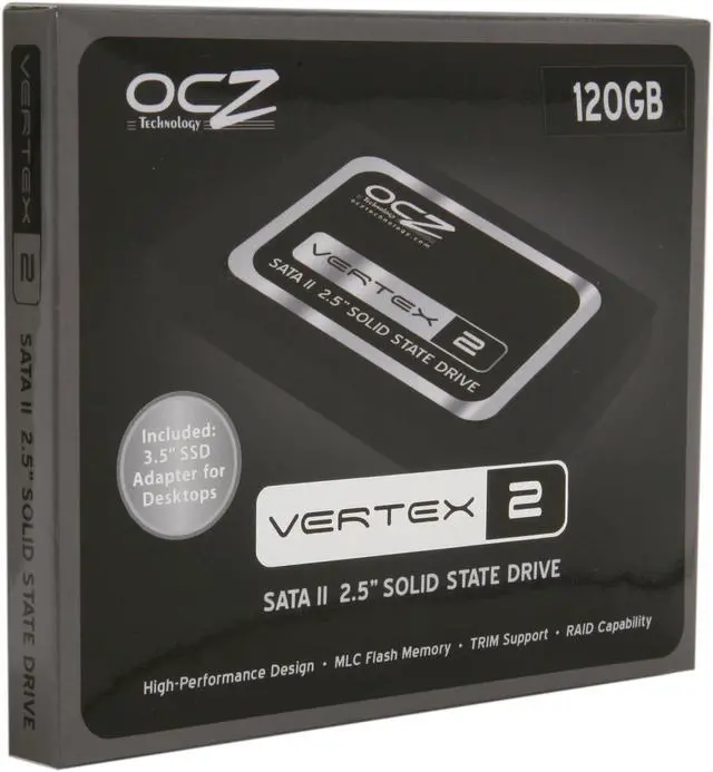 Main image of OCZ Vertex 2 2.5" 120GB SATA II MLC Internal Solid State Drive (SSD) OCZSSD2-2VTX120G.34