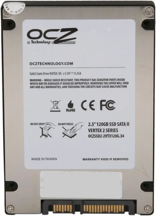 Alt view image 5 of 6 - OCZ Vertex 2 2.5" 120GB SATA II MLC Internal Solid State Drive (SSD) OCZSSD2-2VTX120G.34