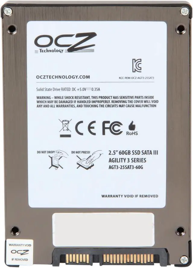Alt view image 4 of 6 - OCZ Agility 3 2.5" 60GB SATA III MLC Internal Solid State Drive (SSD) AGT3-25SAT3-60G