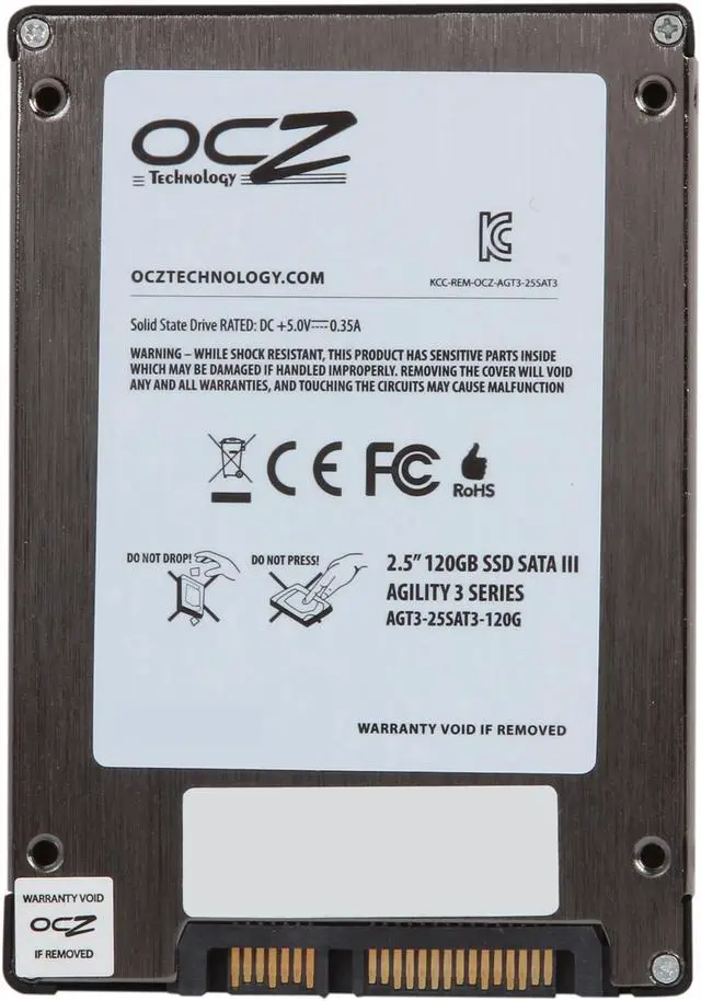 Alt view image 4 of 5 - OCZ Agility 3 2.5" 120GB SATA III MLC Internal Solid State Drive (SSD) AGT3-25SAT3-120G