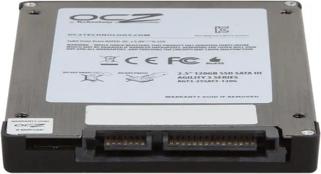 Alt view image 5 of 5 - OCZ Agility 3 2.5" 120GB SATA III MLC Internal Solid State Drive (SSD) AGT3-25SAT3-120G