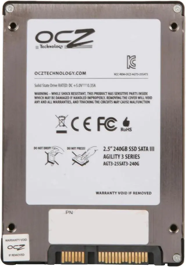 Alt view image 5 of 5 - OCZ Agility 3 2.5" 240GB SATA III MLC Internal Solid State Drive (SSD) AGT3-25SAT3-240G