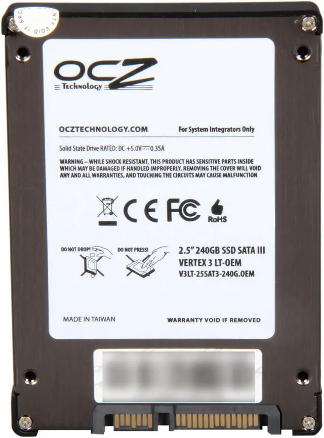 Alt view image 4 of 5 - OCZ Vertex 3 V3LT-25SAT3-240G 2.5" 240GB SATA III Internal Solid State Drive (SSD) - OEM