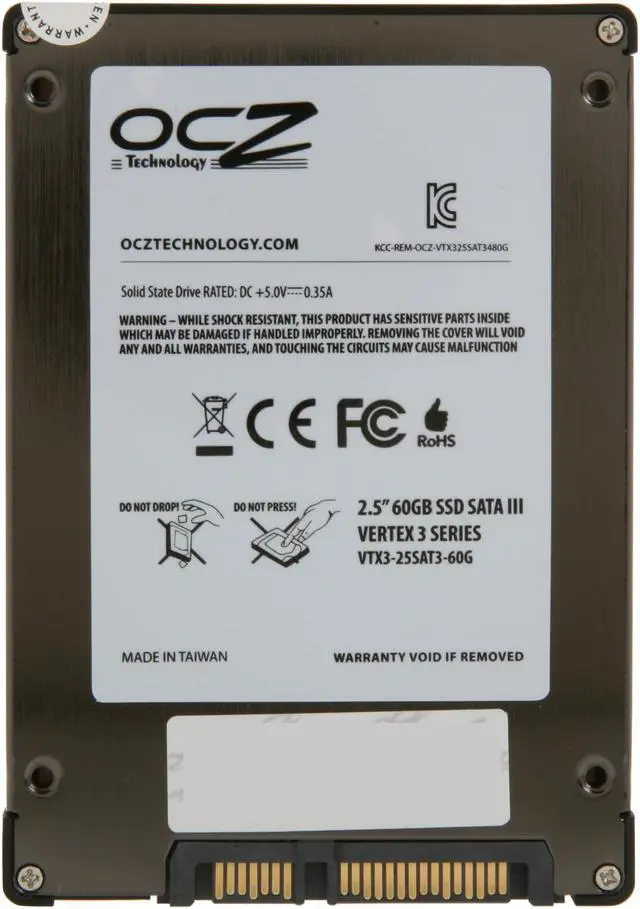 Alt view image 5 of 6 - OCZ Vertex 3 2.5" 60GB SATA III MLC Internal Solid State Drive (SSD) VTX3-25SAT3-60G