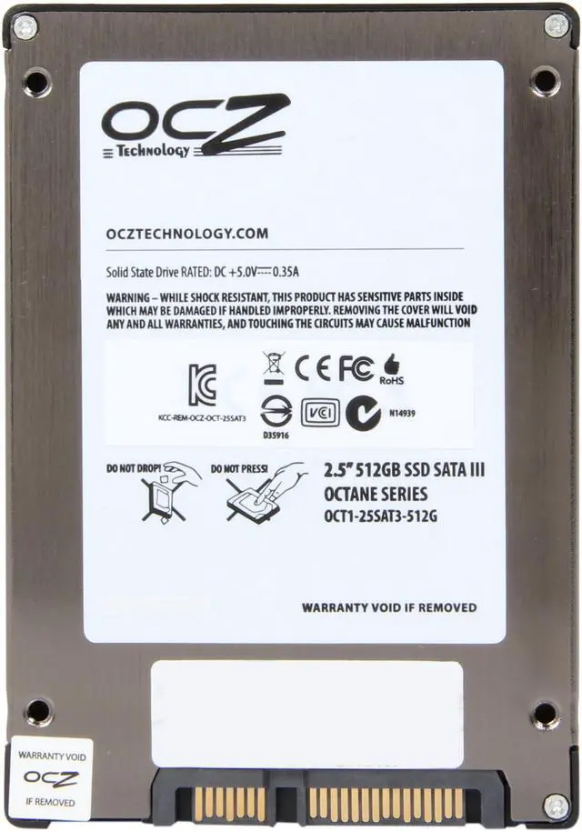 Alt view image 4 of 5 - OCZ Octane 2.5" 512GB SATA III 2Xnm Synchronous Mode Multi-Level Cell (MLC) Internal Solid State Drive (SSD) OCT1-25SAT3-512G