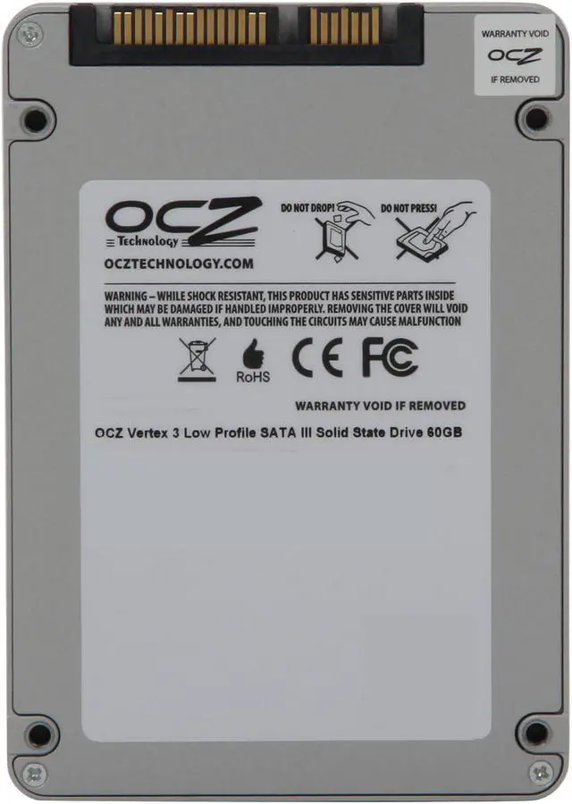 Alt view image 4 of 6 - OCZ Vertex 3 Low Profile 7mm Series 2.5" 60GB SATA III MLC Internal Solid State Drive (SSD) VTX3LP-25SAT3-60G
