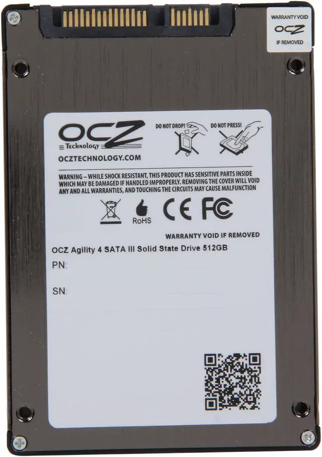Alt view image 4 of 6 - OCZ Agility 4 2.5" 512GB SATA III MLC Internal Solid State Drive (SSD) AGT4-25SAT3-512G