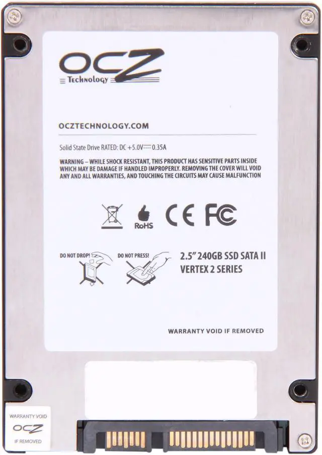 Alt view image 6 of 7 - Manufacturer Recertified OCZ Vertex 2 2.5" 240GB SATA II MLC Internal Solid State Drive (SSD) OCZSSD2-2VTXE240G