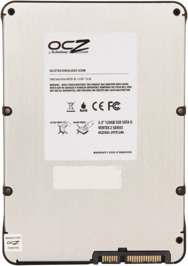 Alt view image 5 of 6 - Manufacturer Recertified OCZ Vertex 2 3.5" 120GB SATA II MLC Internal Solid State Drive (SSD) OCZSSD3-2VTX120G