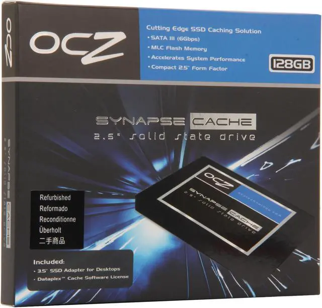 Main image of Manufacturer Recertified OCZ Synapse Cache 2.5" 128GB (64GB cache capacity) SATA III MLC Internal Solid State Drive (SSD) SYN-25SAT3-128G