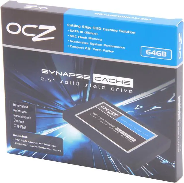 Main image of Manufacturer Recertified OCZ Synapse Cache 2.5" 64GB (32GB cache capacity) SATA III MLC Internal Solid State Drive (SSD) SYN-25SAT3-64G