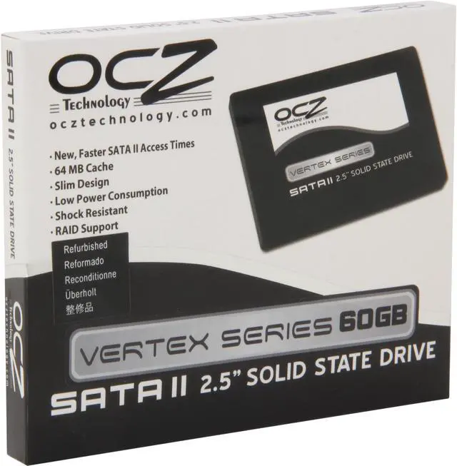 Main image of Manufacturer Recertified OCZ Vertex Series 2.5" 60GB SATA II MLC Internal Solid State Drive (SSD) OCZSSD2-1VTX60G