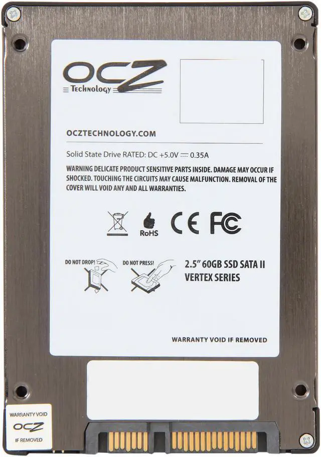 Alt view image 5 of 6 - Manufacturer Recertified OCZ Vertex Series 2.5" 60GB SATA II MLC Internal Solid State Drive (SSD) OCZSSD2-1VTX60G