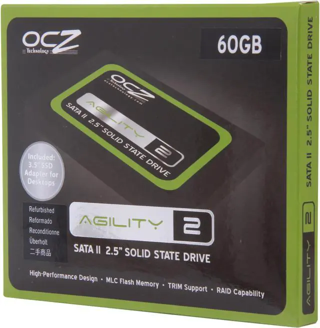 Main image of Manufacturer Recertified OCZ Agility 2 2.5" 60GB SATA II MLC Internal Solid State Drive (SSD) OCZSSD2-2AGTE60G
