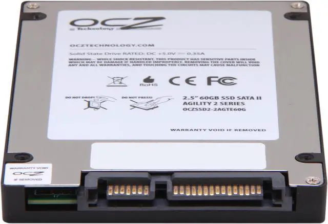Alt view image 4 of 6 - Manufacturer Recertified OCZ Agility 2 2.5" 60GB SATA II MLC Internal Solid State Drive (SSD) OCZSSD2-2AGTE60G