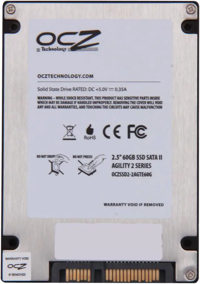 Alt view image 5 of 6 - Manufacturer Recertified OCZ Agility 2 2.5" 60GB SATA II MLC Internal Solid State Drive (SSD) OCZSSD2-2AGTE60G