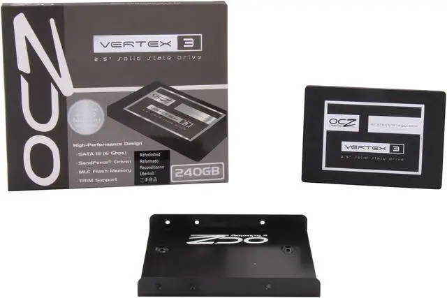 Alt view image 6 of 6 - Manufacturer Recertified OCZ Vertex 3 VTX3-25SAT3-240G 2.5" 240GB SATA III MLC Internal Solid State Drive (SSD) Manufactured Recertified