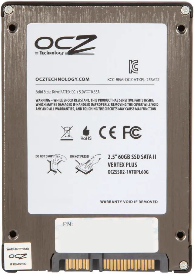 Alt view image 5 of 5 - Manufacturer Recertified OCZ Vertex Plus 2.5" 60GB SATA II MLC Internal Solid State Drive (SSD) OCZSSD2-1VTXPL60G.RF