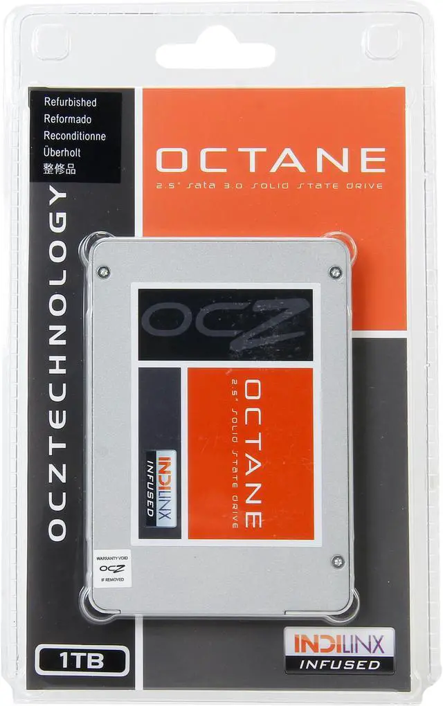 Main image of Manufacturer Recertified OCZ Octane OCT1-25SAT3-1T 2.5" 1TB SATA III 2Xnm Synchronous Mode Multi-Level Cell (MLC) Internal Solid State Drive (SSD) Manufactured Recertified