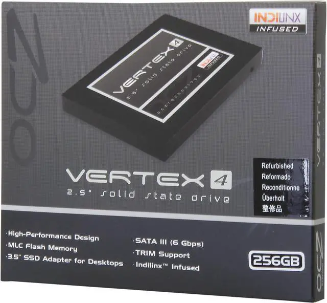 Main image of Manufacturer Recertified OCZ Vertex 4 2.5" 256GB SATA III MLC Internal Solid State Drive (SSD) VTX4-25SAT3-256G.RF