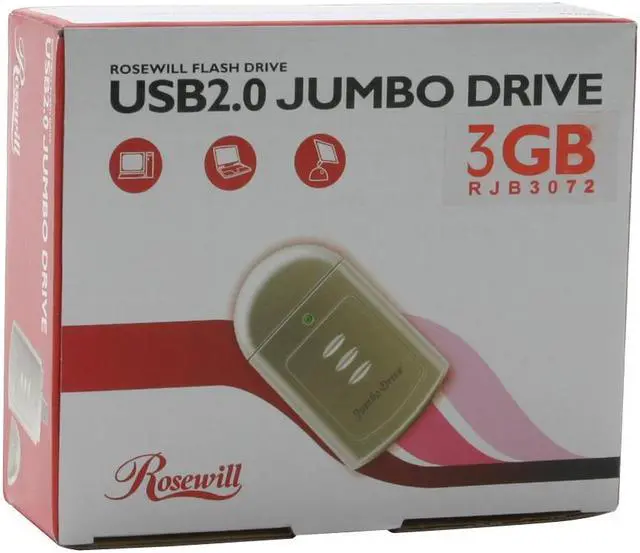 Alt view image 5 of 5 - Rosewill Jumbo Drive 3GB Flash Drive (USB2.0 Portable) RJB3072