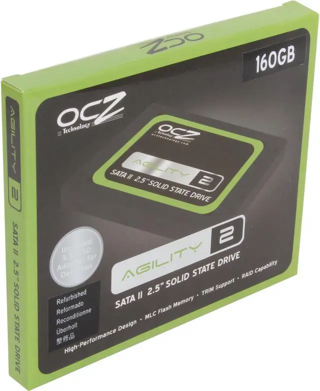 Main image of OCZ Agility 2 2.5" 160GB SATA II MLC Internal Solid State Drive (SSD) OCZSSD2-2AGT160G.RF