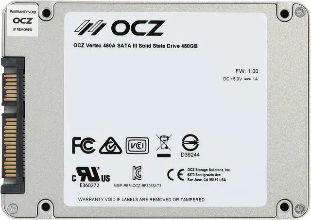 Alt view image 4 of 5 - OCZ Vertex 460A 2.5" 480GB SATA 3 6Gb/s MLC Internal Solid State Drive (SSD) VTX460A-25SAT3-480G
