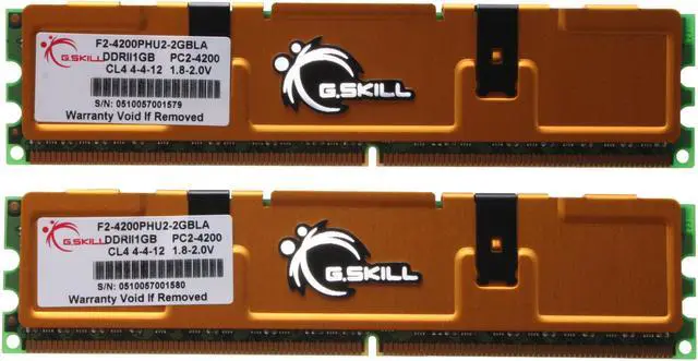 Main image of G.SKILL 2GB (2 x 1GB) DDR2 533 (PC2 4200) System Memory Model F2-4200PHU2-2GBLA