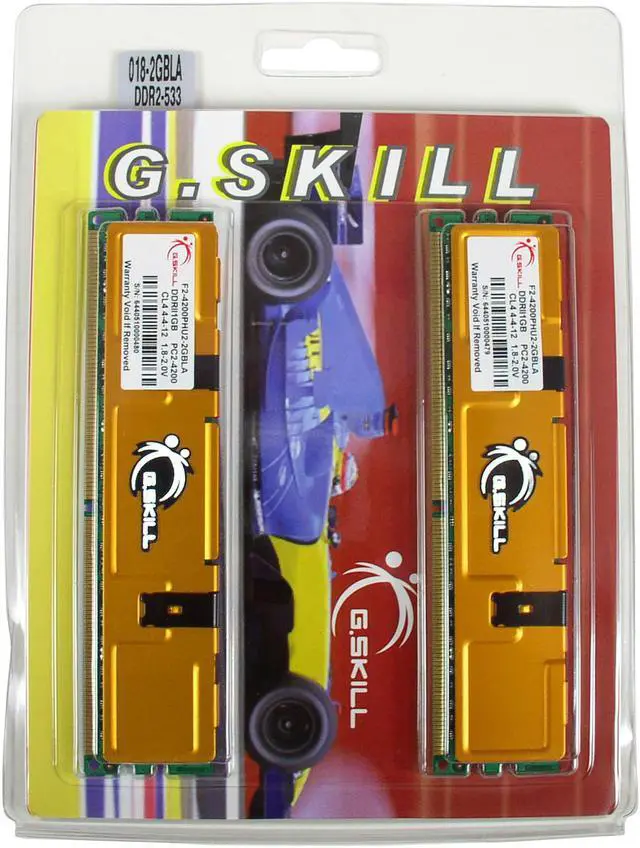 Alt view image 2 of 2 - G.SKILL 2GB (2 x 1GB) DDR2 533 (PC2 4200) System Memory Model F2-4200PHU2-2GBLA