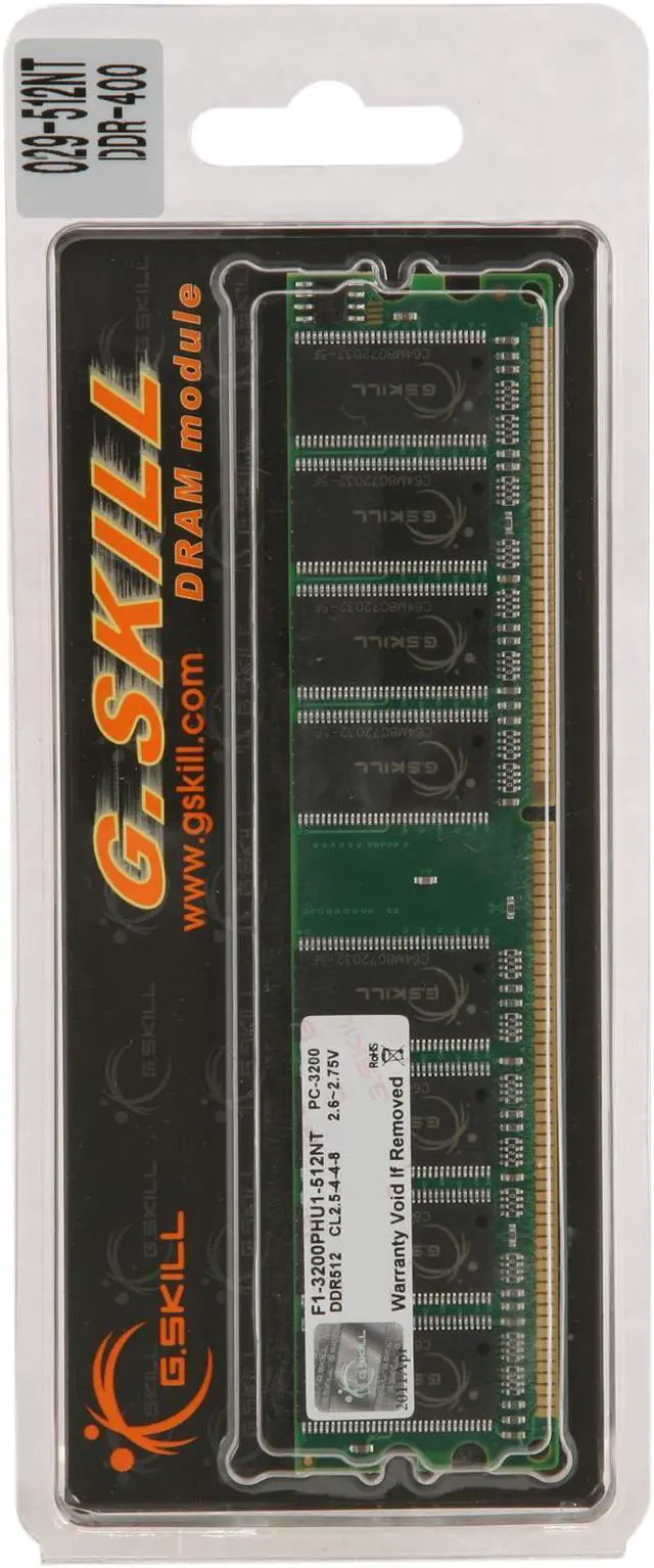 Alt view image 3 of 3 - G.SKILL 512MB DDR 400 (PC 3200) Desktop Memory Model F1-3200PHU1-512NT