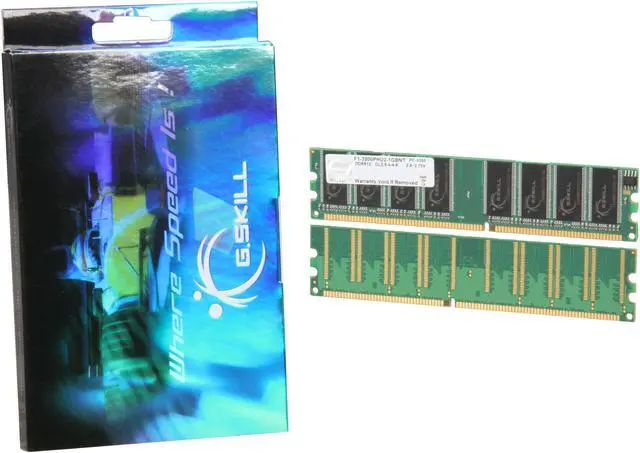 Alt view image 3 of 3 - G.SKILL 1GB (2 x 512MB) DDR 400 (PC 3200) Dual Channel Kit System Memory Model F1-3200PHU2-1GBNT