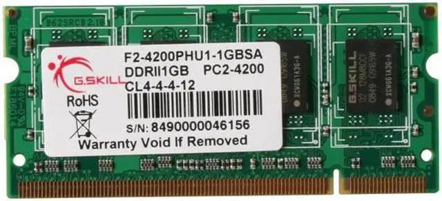 Alt view image 2 of 3 - G.SKILL 1GB 200-Pin DDR2 SO-DIMM DDR2 533 (PC2 4200) Laptop Memory Model F2-4200PHU1-1GBSA