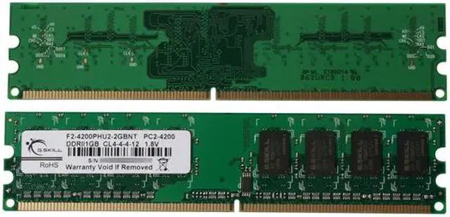 Alt view image 2 of 3 - G.SKILL 2GB (2 x 1GB) DDR2 533 (PC2 4200) Dual Channel Kit System Memory Model F2-4200PHU2-2GBNT