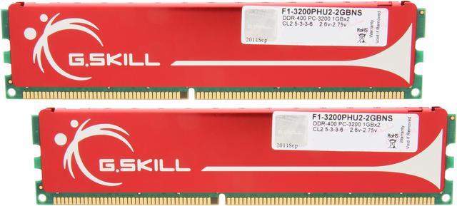 G.SKILL 2GB (2 x 1GB) DDR 400 (PC 3200) Dual Channel Kit Desktop