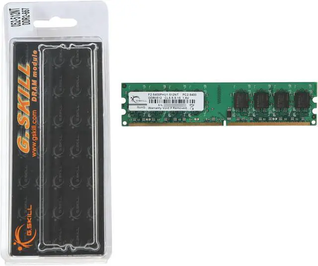 Alt view image 3 of 3 - G.SKILL 512MB DDR2 667 (PC2 5400) System Memory Model F2-5400PHU1-512NT
