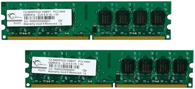 Main image of G.SKILL 1GB (2 x 512MB) DDR2 667 (PC2 5400) Dual Channel Kit Desktop Memory Model F2-5400PHU2-1GBNT
