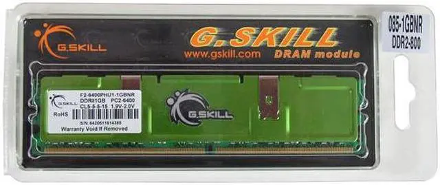 Alt view image 2 of 2 - G.SKILL 1GB DDR2 800 (PC2 6400) Desktop Memory Model F2-6400PHU1-1GBNR
