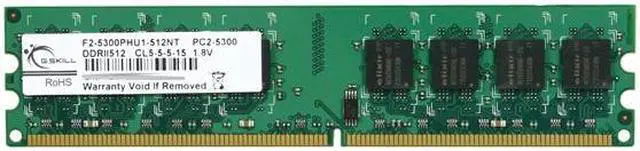 Main image of G.SKILL 512MB DDR2 667 (PC2 5300) Desktop Memory Model F2-5300PHU1-512NT
