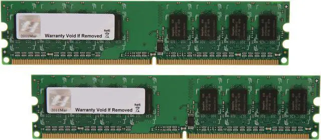 Main image of G.SKILL 2GB (2 x 1GB) DDR2 667 (PC2 5300) Dual Channel Kit Desktop Memory Model F2-5300PHU2-2GBNT