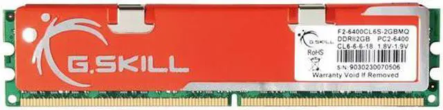 Alt view image 2 of 3 - G.SKILL 2GB DDR2 800 (PC2 6400) Desktop Memory Model F2-6400CL6S-2GBMQ