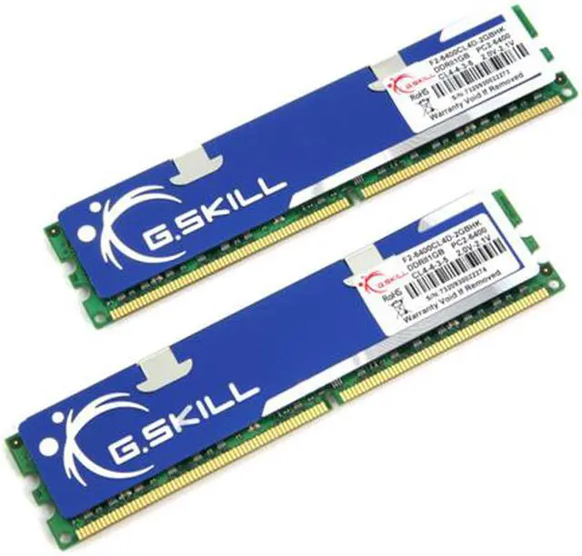 Main image of G.SKILL 2GB (2 x 1GB) DDR2 800 (PC2 6400) Dual Channel Kit Desktop Memory Model F2-6400CL4D-2GBHK