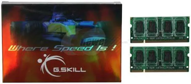 Alt view image 3 of 3 - G.SKILL 2GB (2 x 1GB) 200-Pin DDR2 SO-DIMM DDR2 533 (PC2 4200) Dual Channel Kit Laptop Memory Model F2-4200PHU2-2GBSA