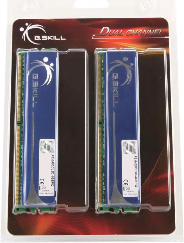 Alt view image 3 of 3 - G.SKILL 4GB (2 x 2GB) DDR2 800 (PC2 6400) Dual Channel Kit Desktop Memory Model F2-6400CL5D-4GBPQ